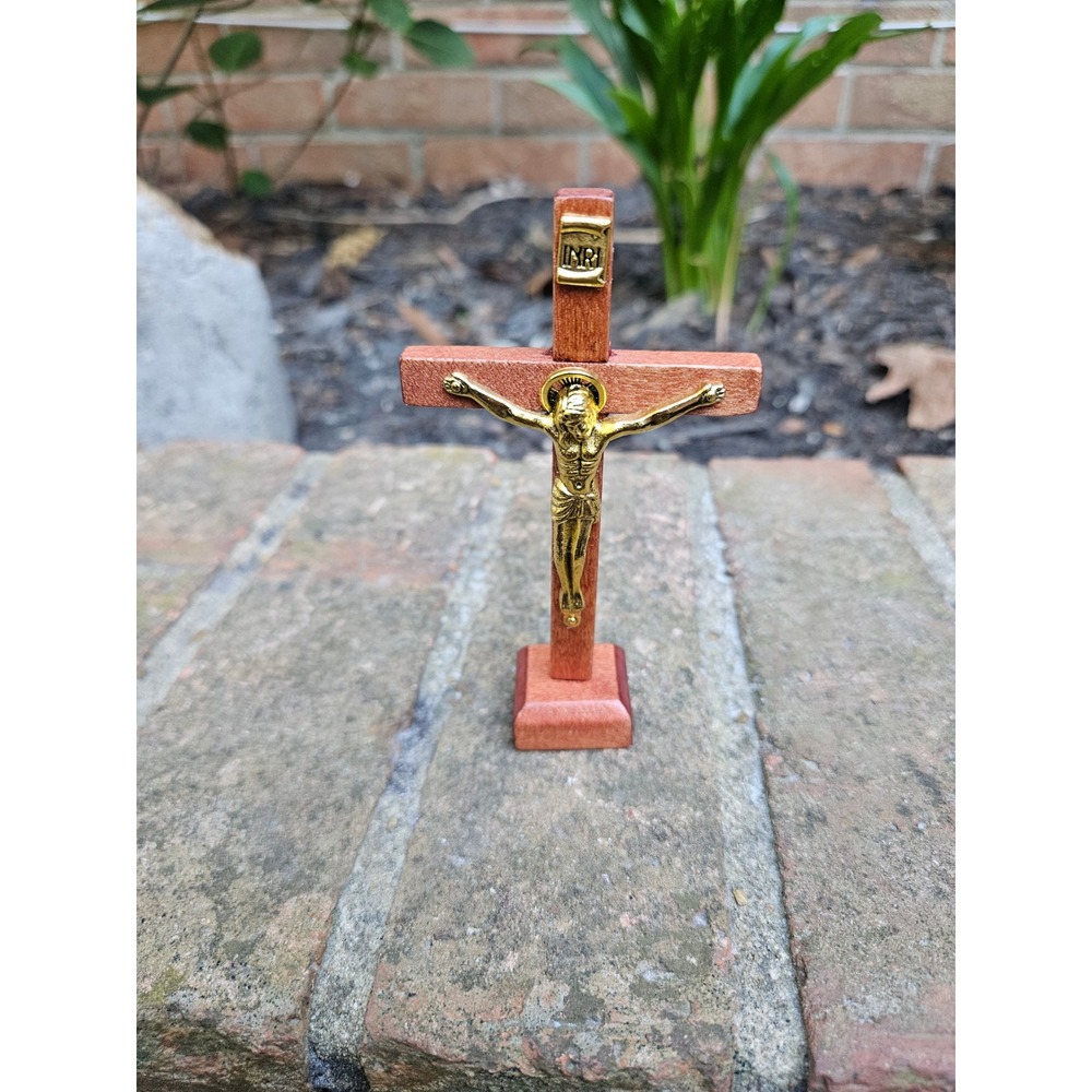 Sacred Heart Southern Mission Wood Crusifix Catholic Cross Jesus Christ 4"